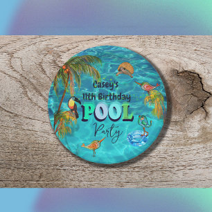 Summer Pool Fun Party Birthday Paper Plate
