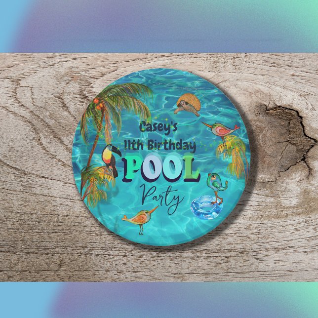 Summer Pool Fun Party | Birthday  Paper Plate (Summer Pool Fun Party | Birthday Paper Plates)