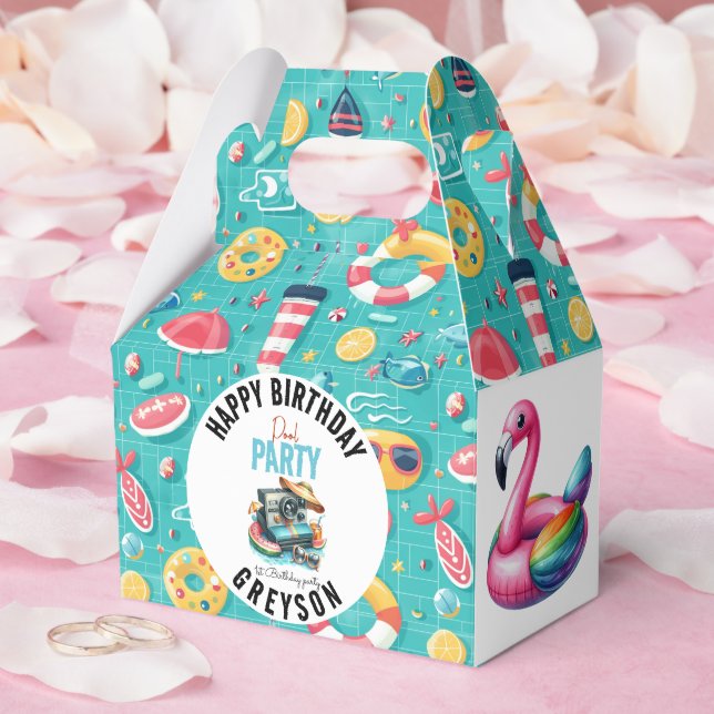 Summer Pool Party 2nd birthday Favour Box (Wedding)