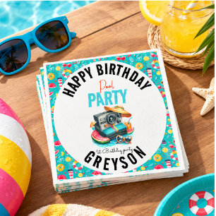 Summer Pool Party 2nd birthday Napkin
