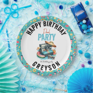 Summer Pool Party 2nd birthday Paper Plate