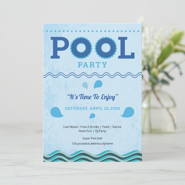 Summer Pool Party Flyer Template (Standing Front)