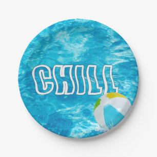 Summer Pool Party Fun Paper Plate