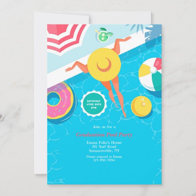 Summer Pool Party Invitation (Front)