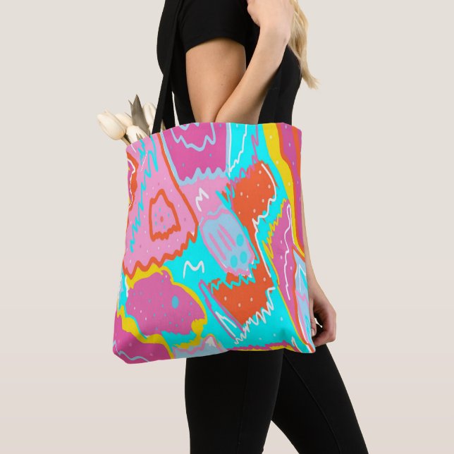 Summer Poolside Vibes Abstract Print Tote Bag (Close Up)