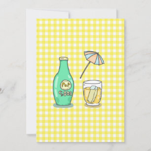 Summer Pop Soda Vibes - Cute Cartoon Drink Invitation