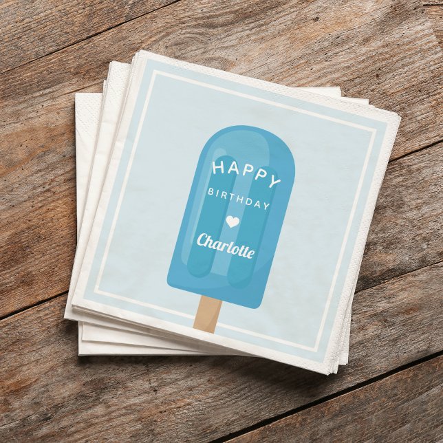 Summer Popsicle Kids Birthday Party Napkin (Creator Uploaded)