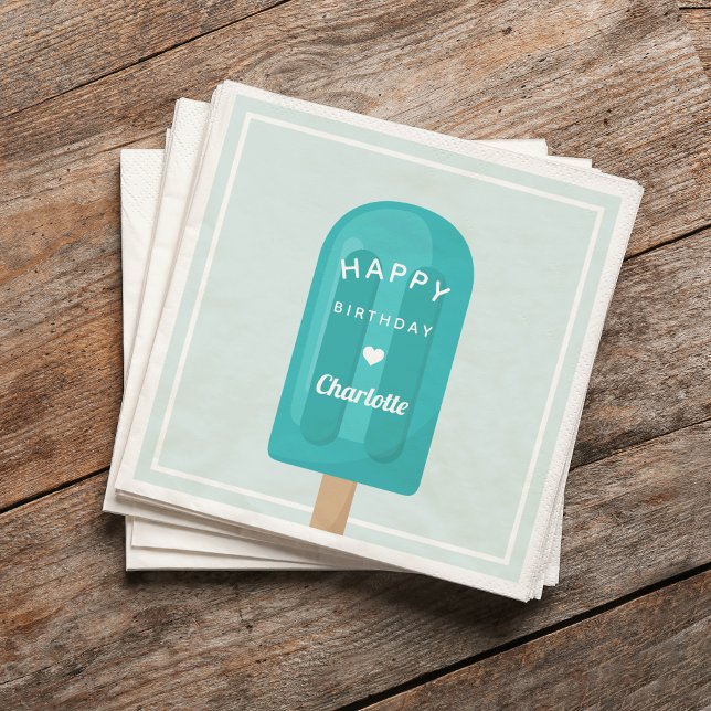 Summer Popsicle Kids Birthday Party Napkin (Creator Uploaded)