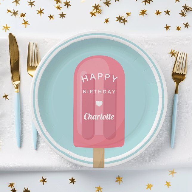 Summer Popsicle Kids Birthday Party Paper Plate (Creator Uploaded)