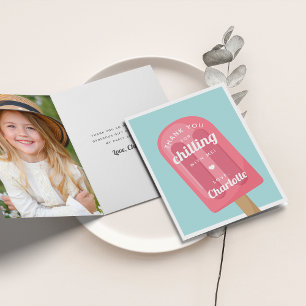 Summer Popsicle Kids Birthday Party Thank You Card