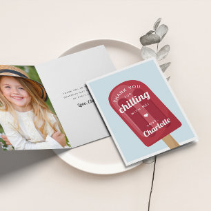 Summer Popsicle Kids Birthday Party Thank You Card