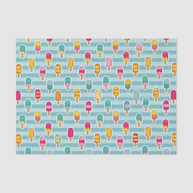 Summer Popsicle Pattern Decoupage Tissue Paper (Front)