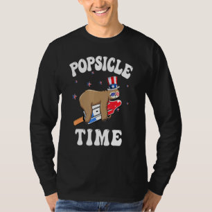 Summer Popsicle Time Sloth Ice Cream Stick Vacatio T-Shirt