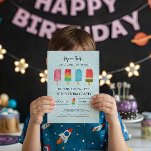 Summer Popsicles Kid's Birthday Party Invitation