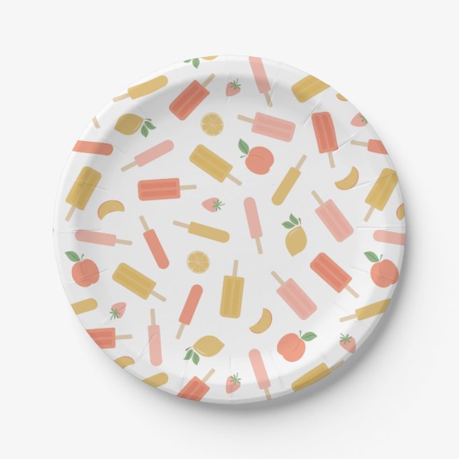 Summer Popsicles  Paper Plate (Front)