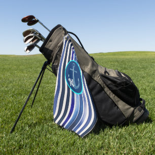 Summer Popular Navy Blue Boat Stripes Collection Golf Towel