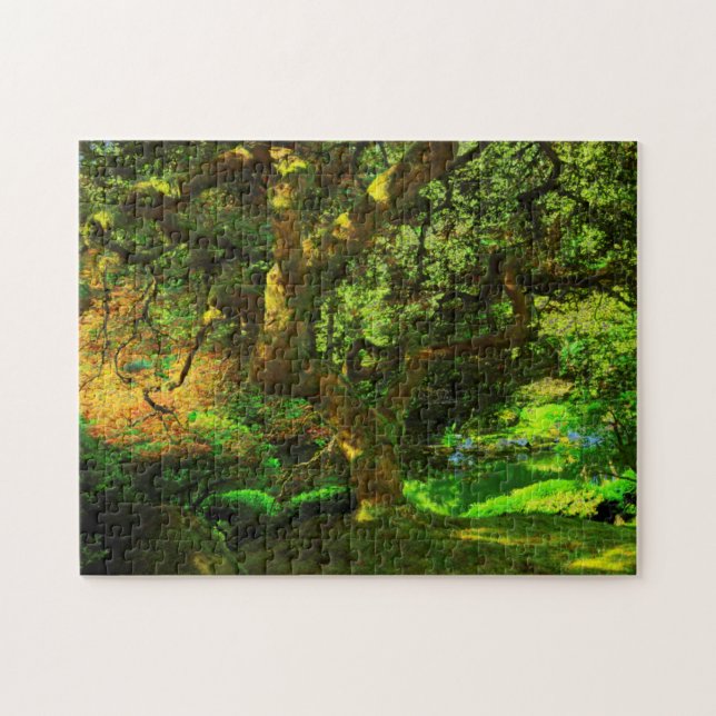 Summer, Portland Japanese Garden, Portland Jigsaw Puzzle (Horizontal)