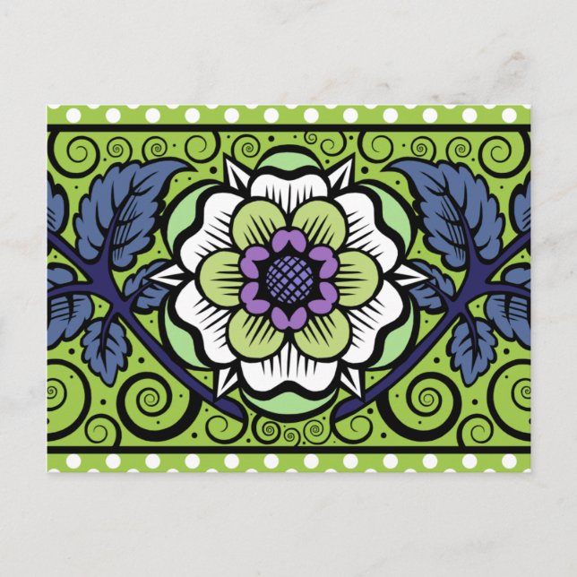 Summer Primrose in Green - Postcard (Front)