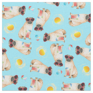 Summer Pug Fabric