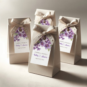 Summer Purple Delicate Violet Flowers Baby Shower Gift Tags