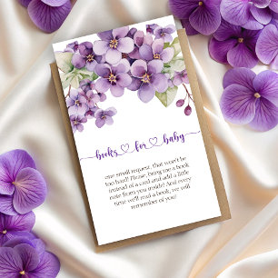 Summer Purple Violet Flowers Books for Baby Enclosure Card