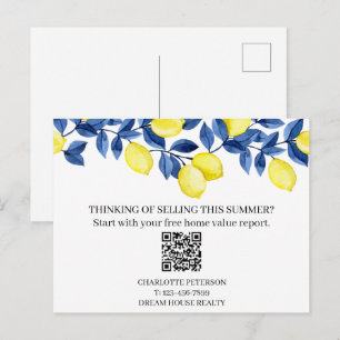 Summer QR Code Real Estate Lead Generation Postcard
