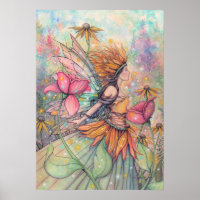 Summer Queen Fairy Art Poster by Molly Harrison