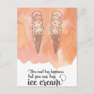 Summer quote for any ice cream fan postcard
