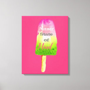 Summer quote popsicle berry cute food art canvas print