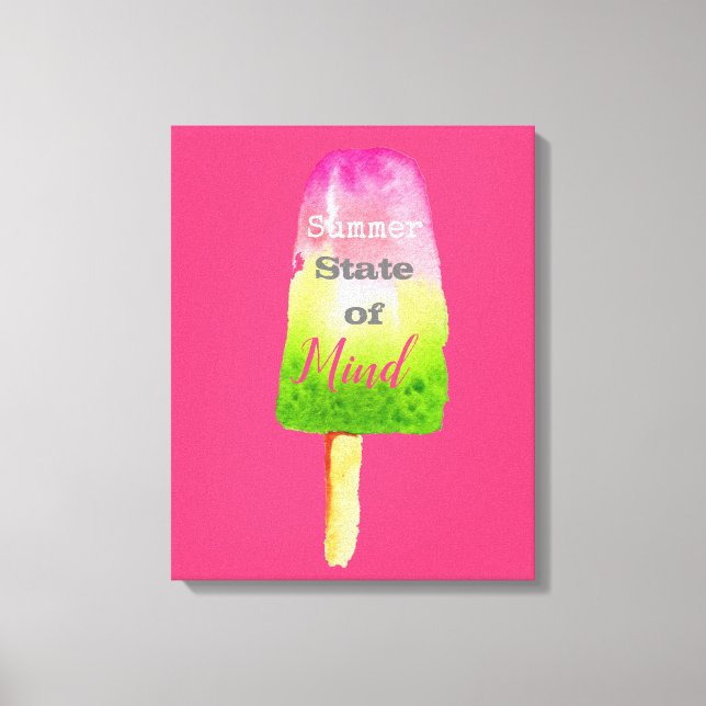 Summer quote popsicle berry cute food art canvas print (Front)