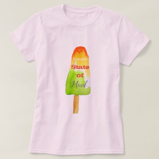 Summer quote popsicle lime sorbet cute food art T-Shirt (Design Front)