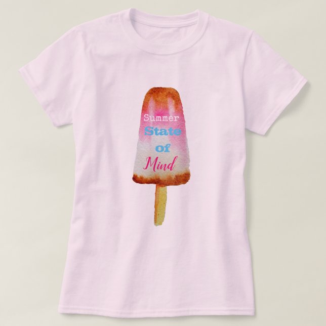 Summer quote popsicle sorbet cute food art T-Shirt (Design Front)