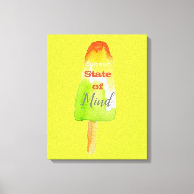 Summer quote popsicle sorbet lime cute food art canvas print (Front)
