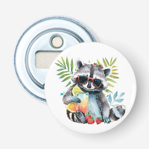 Summer racoon in sunglasses beach chillout bottle opener