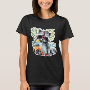 Summer racoon in sunglasses beach chillout T-Shirt
