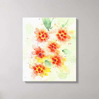 Summer Radiance: Orange & Pink in Bloom Canvas Print