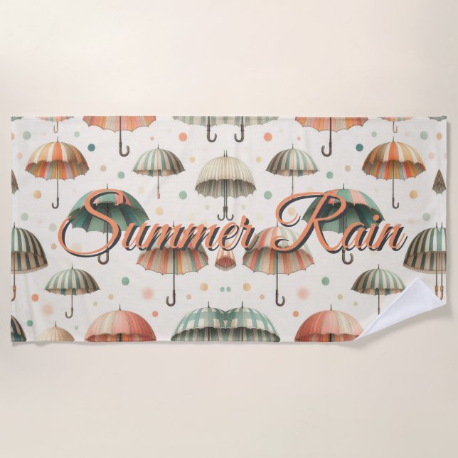 Summer Rain Beach Towel (Front)