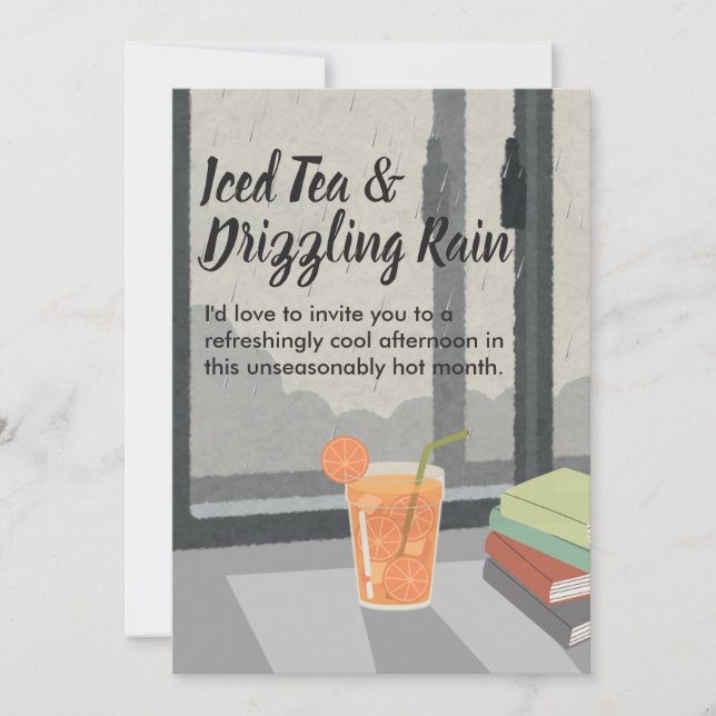 Summer Rain Home Invitation-Cozy Minimal Aesthetic Invitation (Front)