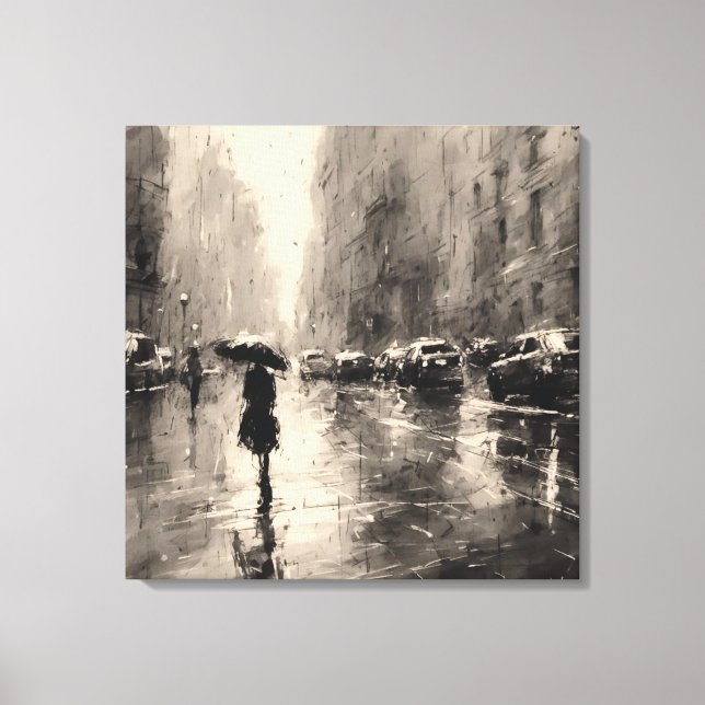 Summer Rain In The City  Canvas Print (Front)