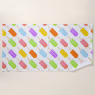 Summer Rainbow Popsicles Pattern Beach Towel