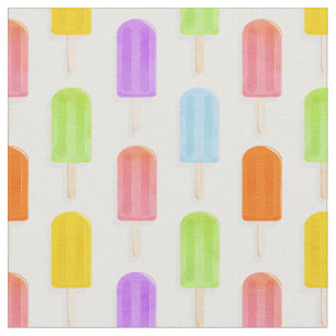 Summer Rainbow Popsicles Pattern Fabric