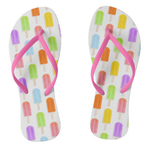 Summer Rainbow Popsicles Pattern Jandals