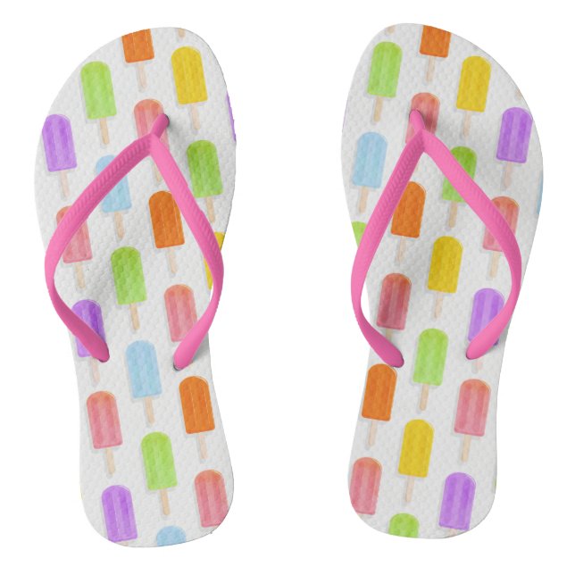 Summer Rainbow Popsicles Pattern Jandals (Footbed)
