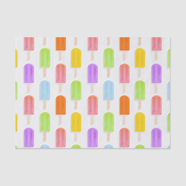 Summer Rainbow Popsicles Pattern Tissue Paper (Front)