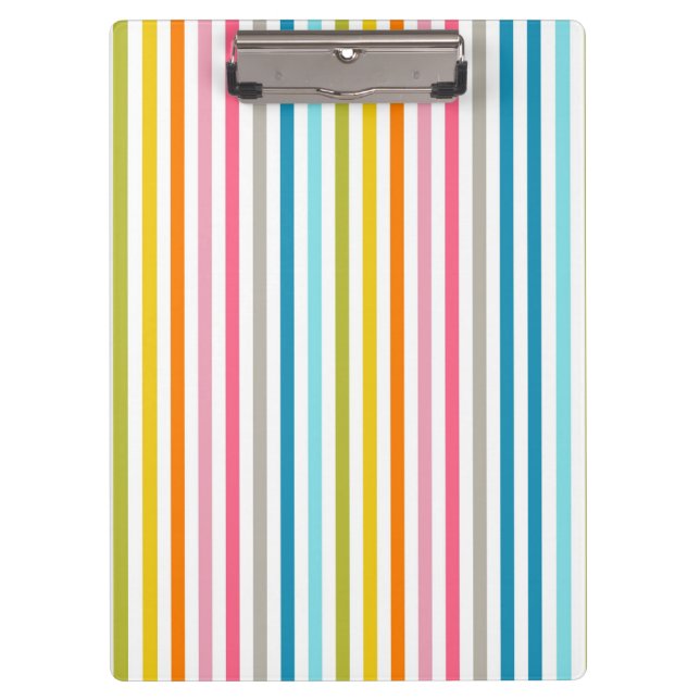 Summer Rainbow Stripes Clipboard (Front)