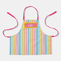 Summer Rainbow Stripes Monogram Script