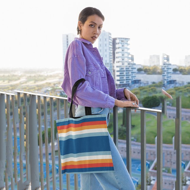 Summer Rainbow Stripes Tote Bag (Creator Uploaded)