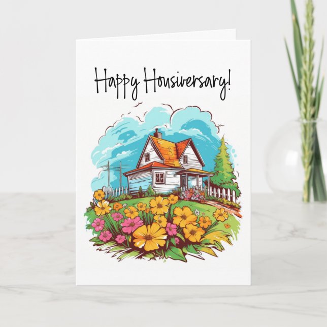 Summer Ranch One Year Home Anniversary Card (Front)