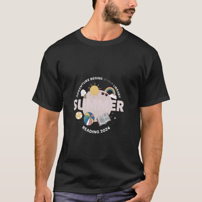Summer Reading Program 2024 Adventure Begins at Yo T-Shirt (Front)