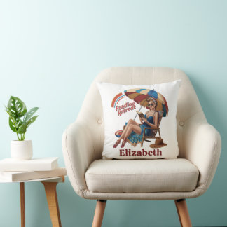 Summer Reading Retreat Book Lover Quote Cushion